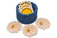 Zestaw świateczny koszyczek + 6 podstawek pod filiżankę kubek - rękodzieło.