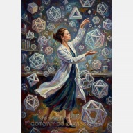 Doktor kobieta nauka geometria praca pasja obraz na płótnie 55x80 bryły art