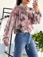 Koszula w Kwiaty Puder Róż PP