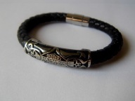 8MM BRANSOLETKA MOTOCYKLOWA HARLEY DAVIDSON STAL 316L ,SKORA