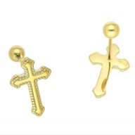 63740 Kolczyki złota stal chirurgiczna piercing krzyże krzyżyki