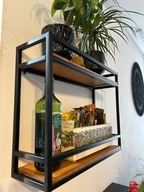 PÓŁKA WISZĄCA, ścienna na przyprawy, ozdoby, kwiaty, zioła, kuchenna czarna