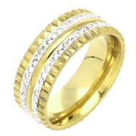 83612 Pierścionek złota stal chirurgiczna średnica 19 mm cyrkonie