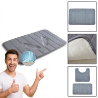 DYWANIKI ŁAZIENKOWE CHŁONNE ANTYPOŚLIZGOWE SZYBKOSCHNĄCE SZARE 2 SZT. 50X80