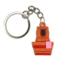 Brelok KAPIBARA w Wannie Capybara SŁODKA Zawieszka DO KLUCZY Brązowa