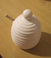Pojemnik na miód porcelanowy z czerpakiem