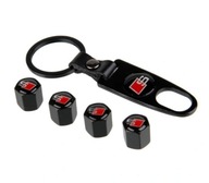 Nakrętki 4x na wentyle z brelokiem Audi SLine A4L A3 A5 A6 A4 Q5 A1 Q7 Q3