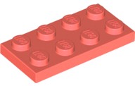 LEGO PŁYTKA 2x4 CORAL KORALOWY 3020 4szt Nowe