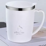 KUBEK Z PRZYKRYWKĄ TERMICZNY 350ML DO BIURA NA UCZELNIĘ KAWA HERBATA BIAŁY