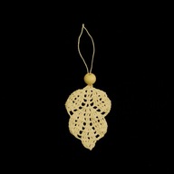 Zawieszka ozdoba szydełkowa na choinkę listek 5x7cm (Z234)