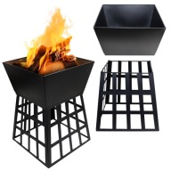 PALENISKO OGRODOWE STALOWE CZARNE NAPOLI 33 CM DO OGNISKA GRILL STOJĄCY