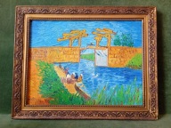 Abstrakcyjny obraz olejny ręcznie malowany na płótnie grubo nakładana farba