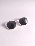 Fashion okulary przeciwsłoneczne lenonki czarne białe okrągłe UV400 modne