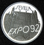 200 000 zł. 1992 r. Expo 92. 1 uncja, Ag. 999. st. L