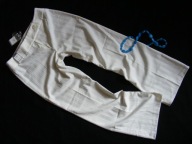 Spodnie cienkie ecri szeroka nogawka -- 42 - XL