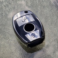 Czarno-srebrne etui na kluczyk Mercedes – solidna ochrona 2 przyciski