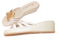 LADY BLANCA KLAPKI ESPADRYLE TKANINA CEKINY 40