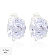 Ea3670 Klipsy stal czeski kryształ owalny 1.2cm