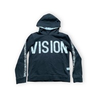 Czarna bluza chłopiec kaptur białe napisy 164