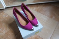 Szpilki purple r.38 skóra fuksja