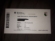 Używany bilet Legia Warszawa - Górnik Zabrze - 24.09.2023