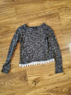 Szara bluzka bluza z koronką new look 36