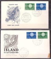 Islandia CEPT Europa koperty FDC 1960 (3)