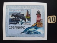Fauna morza , delfiny i latarnie morskie , Mozambik MNH cięty