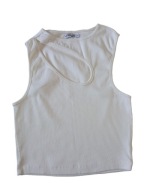 Maariyah crop top damski biały r L