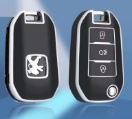 Czarno-srebrne etui na kluczyk PEUGEOT 208 308 CITROEN C3 C4 – 3 przyciski