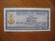 MARYNARSKI BON TOWAROWY 1 CENT-1973