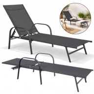 Leżak ogrodowy LE05 grafit regulowany wodoodporny komfort wiosna święta