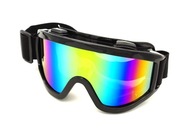 Gogle motocyklowe cross/enduro czarne szybka lustrzana