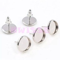 Baza kolczyka wkręt kaboszon 10mm Platyna