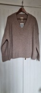 Sweter H&M Premium ovs wełna 100% merino nowy metki r.M beż