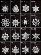 Gwiazdki szydełkowe ręcznie robione zawieszki na choinkę ozdoby świąteczne