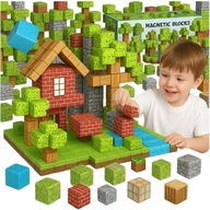 Klocki magnetyczne 100szt dla dziecka – kreatywna zabawa w stylu Minecraft