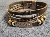 Skórzana bransoletka HUGO BOSS STAL 316 20,5cm