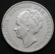 Holandia 1 gulden 1931 - królowa Wilhelmina - srebro
