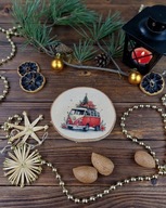 Świąteczna zawieszka, podkładka pod kubek - rękodzieło - VW bus