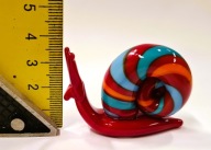 Szklany ślimak – figurka ręcznie formowana, kolorowe szkło artystyczne