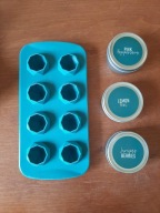 Silikonowa foremka do kostek lodu |diamenty + pojemniki na dodatki smakowe