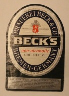 ETYKIETA - BECK'S BIER - BRAUEREI BECK & CO BREMEN - GERMANY