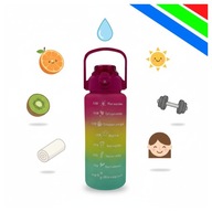 Butelka Bidon Treningowy 2L Czerwony Z Miarką Gym Fitness Do Domu Parku