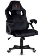 FOTEL GAMINGOWY ALCANTARA| regulowany| czarny z podłokietnikami