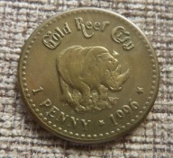 Żeton-Gold Reef City Park 1 Penny Token 1996, Johannesburg, South Africa