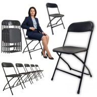 KRZESŁO SKŁADANE CATERINGOWE ROZKŁADANE CZARNE KONFERENCYJNE METAL EVENTOWE