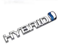 EMBLEMAT ZNACZEK TOYOTA HYBRID CHROM SREBRNY 150x20mm