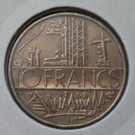 *FRANCJA [0117]*10 franków 10 FRANCS 1975 Konstrukcje Geografia Mapa