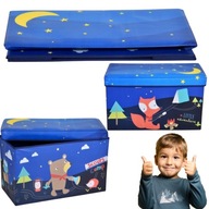 POJEMNIK NA ZABAWKI DUŻY KLOCKI ORGANIZER PUDEŁKO DREWNO SKRZYNIA 60X35CM